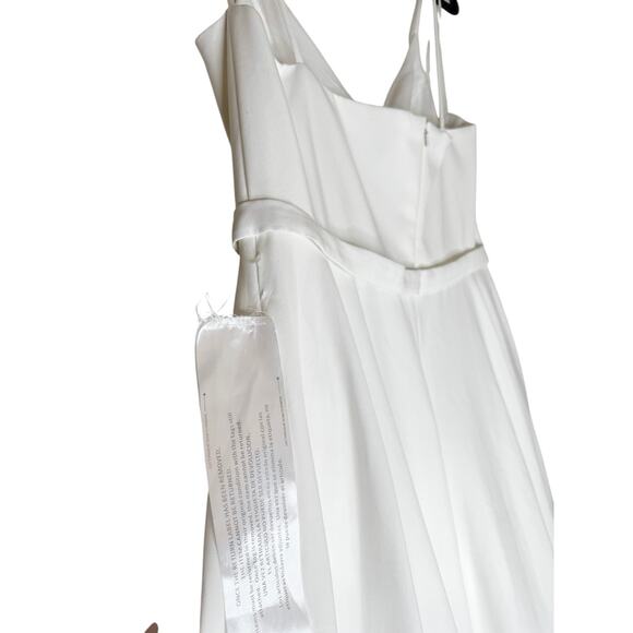 Mac Duggal Ivory Classic Bride Taffeta Ballgown V-neck A-Line Gown sz 12 - Picture 14 of 15